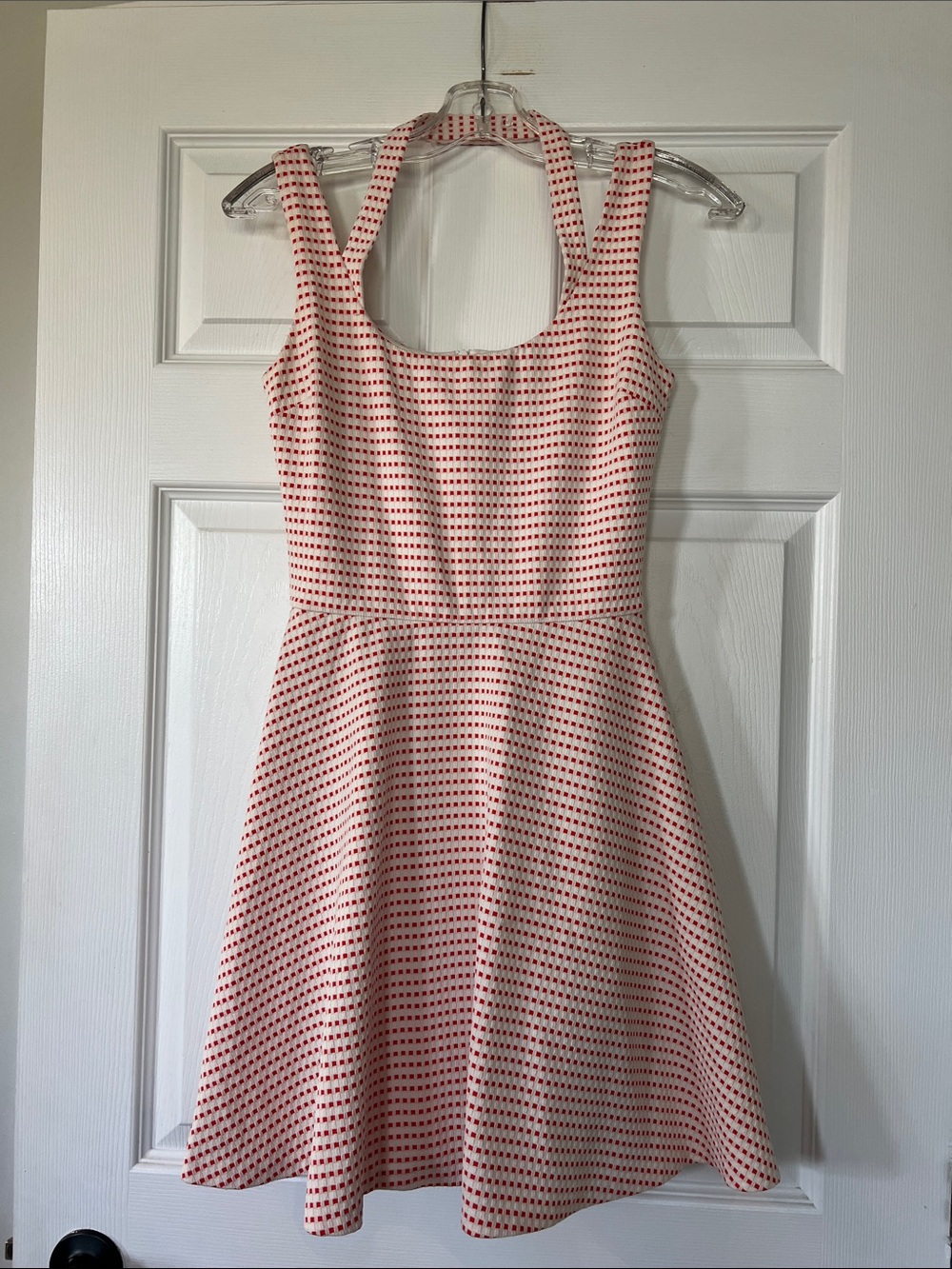 Sleeveless Red Dot Fit-and-Flare Dress